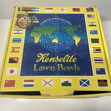 HENSELITE LAWN BOWLS SIZE 4 HEAVY, CLASSIC GRIPPED BLACK  X 4 BOXED GREAT COND 