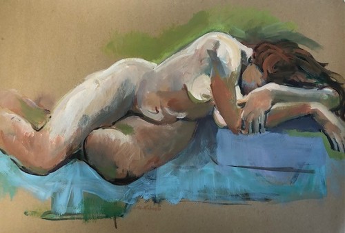 Nude painting original acrylic - nude,