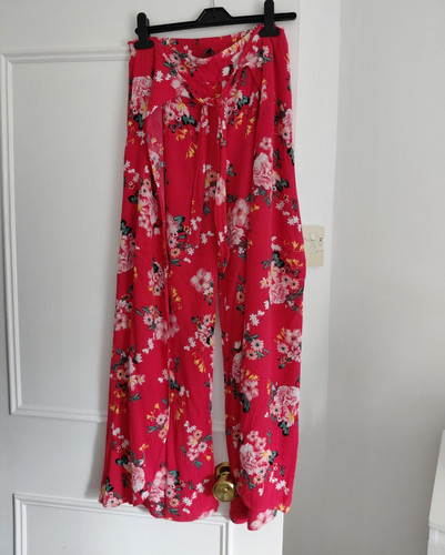 Primark red floral wide leg - primark,