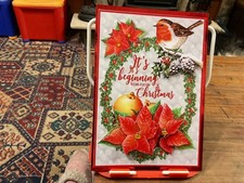 Decoupage Poinsetta and Robin