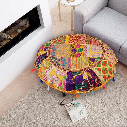 Ethnic handmade multi - multi, pouf