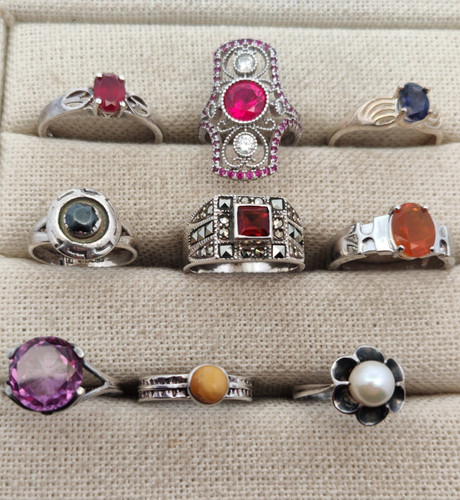 Lot vintage sterling - 9,