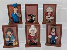 Rare Postman Pat Ceramic Fridge Magnets Set x6 1999 Vintage Woodlands Animation 