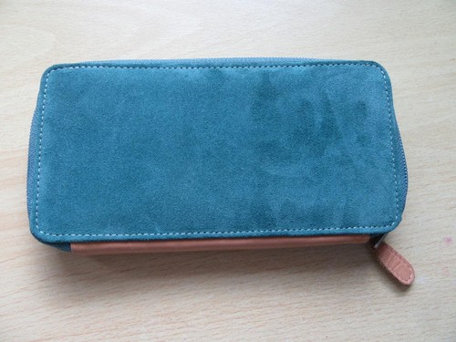 Hotter blue suede zipped purse - suede,
