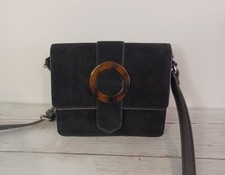 RIVER ISLAND Ladies small black shoulder bag, faux suede - new