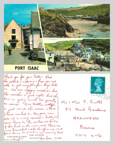 Vintage postcard port isaac - vintage,