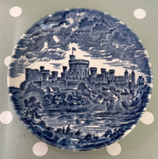 Windsor Castle Blue And White 4" Collector's Plate By Unicorn Tableware Vintage