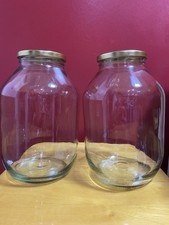 2x Glass Pickle Jars 2.35L With 6 New Lids