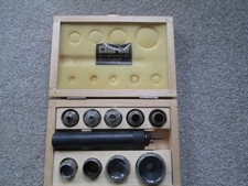 Clarke 10 pce Wad Punch Set 5,6,8,10,12.5,15,22,25,32mm Punches + Handle - Used