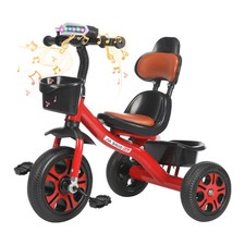 Kids Tricycle for 2-5 Years Old, Kids Trike with Basket and Removable Pedal UK