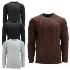 Ex ZARA Mens Jumpers Crew Neck Slim Fit Heavy Knitted Soft Winter Pullover Sweat