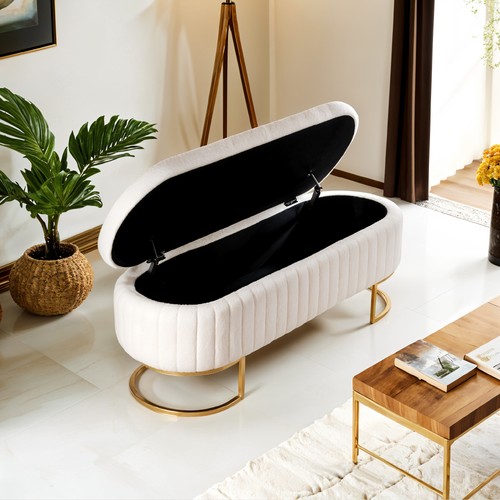 Teddy velvet upholstered bench - teddy,