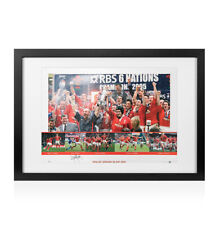 Framed Gareth Thomas Signed Wales Rugby Photo - Grand Slam 2005 Autograph