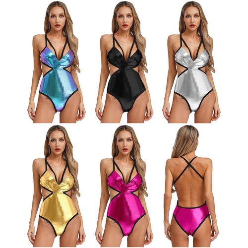Women metallic shiny monokini - metallic,