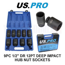 US PRO Tools 9pc 1/2" Dr 12pt