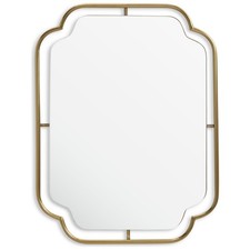Gold Art Deco Wavy Wall Mirror