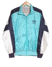 VINTAGE 1980'S ADIDAS SHELL SUIT BOMBER JACKET RETRO | SIZE L
