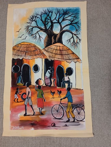 African village original - african,