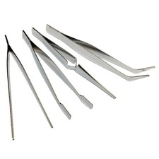 4pc Tweezers Set Stainless Steel Precision Tools Jewellery Making Crafts Hobby