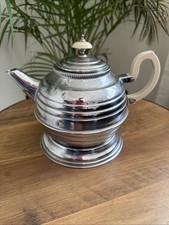 Vintage DENLAGH Metal & Baker light Handled Tea Pot Art Deco Antique