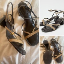ZARA UK 4 37 Tan Suede Leather
