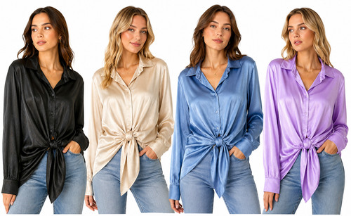 Women ladies satin office - ladies,