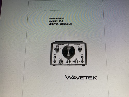 Wavetek model 136 manual - model,