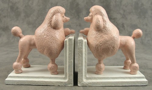 Pair pink poodle cast - pink, iron