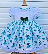 Dream limited edition 6-12 12-18 2-3 3-4 baby girls emerald roses lined dress