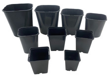 Square Plant Pots Rigid 7cm 9cm 10cm 1 2 3 4 5 Litre Strong Plastic Flower Pot