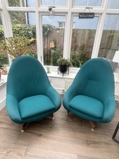 Two Original Greaves & Thomas Swivel Egg Chairs Mid-Century Design Classic 