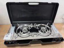 NJ SG-2 Portable Camping Gas Stove Double Burner BBQ Cooker Butane Outdoor Grill