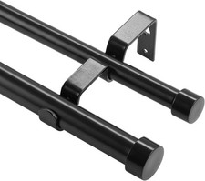 VEVOR Double Rod Curtain Rods, 36-72 inches(3-6ft) Adjustable Length, 