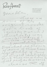 Rolf Harris Hand Written A4