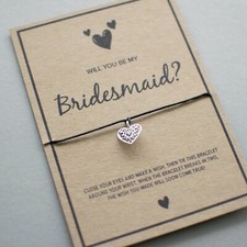Will You Be My BRIDESMAID Kraft Card | Bridesmaid Proposal Gift Card Bracelet