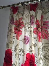 SHOW HOME BESPOKE HIGH END DESIGNERS GUILD AMALIENBORG FLORAL PINK GOLD CURTAINS