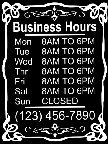 Hours business store shop - hours,
