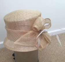 Ladies Occasion Hat, Natural in Colour adjustable size inside