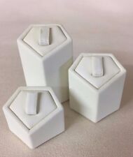 Set of 3 Ring Stands (Diamond Cream) Jewellery Displays (3cm, 4cm & 5cm Height)