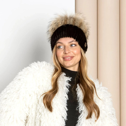 Raccoon fur pompom - raccoon,