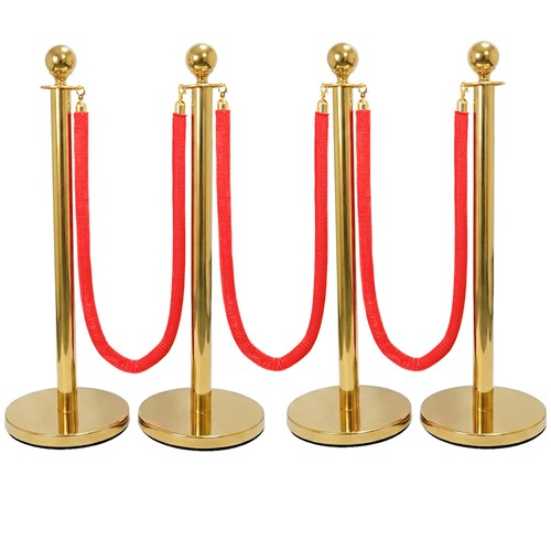 Gold queue barrier post - queue, stands