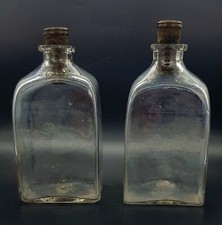 A Pair Of Rare Georgian Spirit Decanters With Original Cork And Copper Stoppers.
