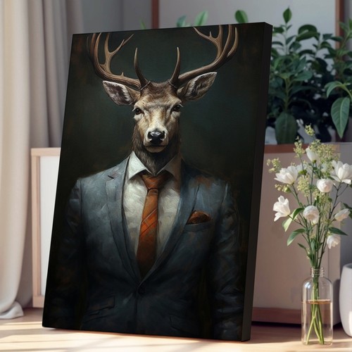 Stag suit canvas wall - a,