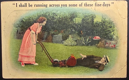 Antique funny lawn mower - antique,