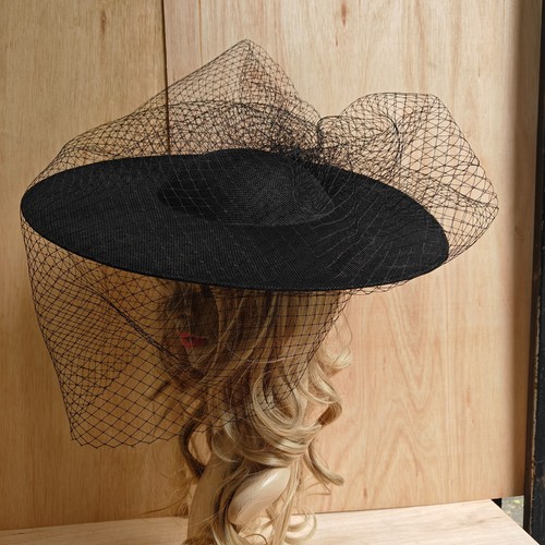 Black veil veiling wide brim - black,
