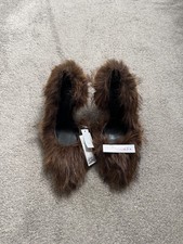 H&M Brown Fluffy Court Shoes