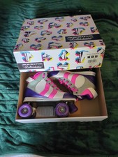 Rookie Deluxe Quad Roller Skates Pink/Purple/Grey Size UK5