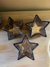 3 X PARLANE GLASS STAR CANDLE