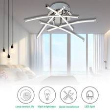 Elegant 5-Arm Starburst Ceiling Light - Bright White Illumination  Modern Spaces