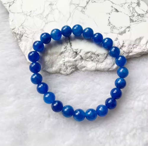 8mm natural blue sapphire bead - blue,